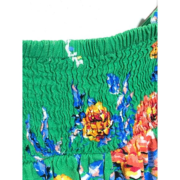 Forever 21+ Green Floral Sundress Adjustable Straps Smocked Womens Plus 0X - Picture 5 of 6